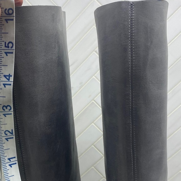 Chloe Grey Leather Knee High Riding Boots 36.5 - Picture 9 of 13